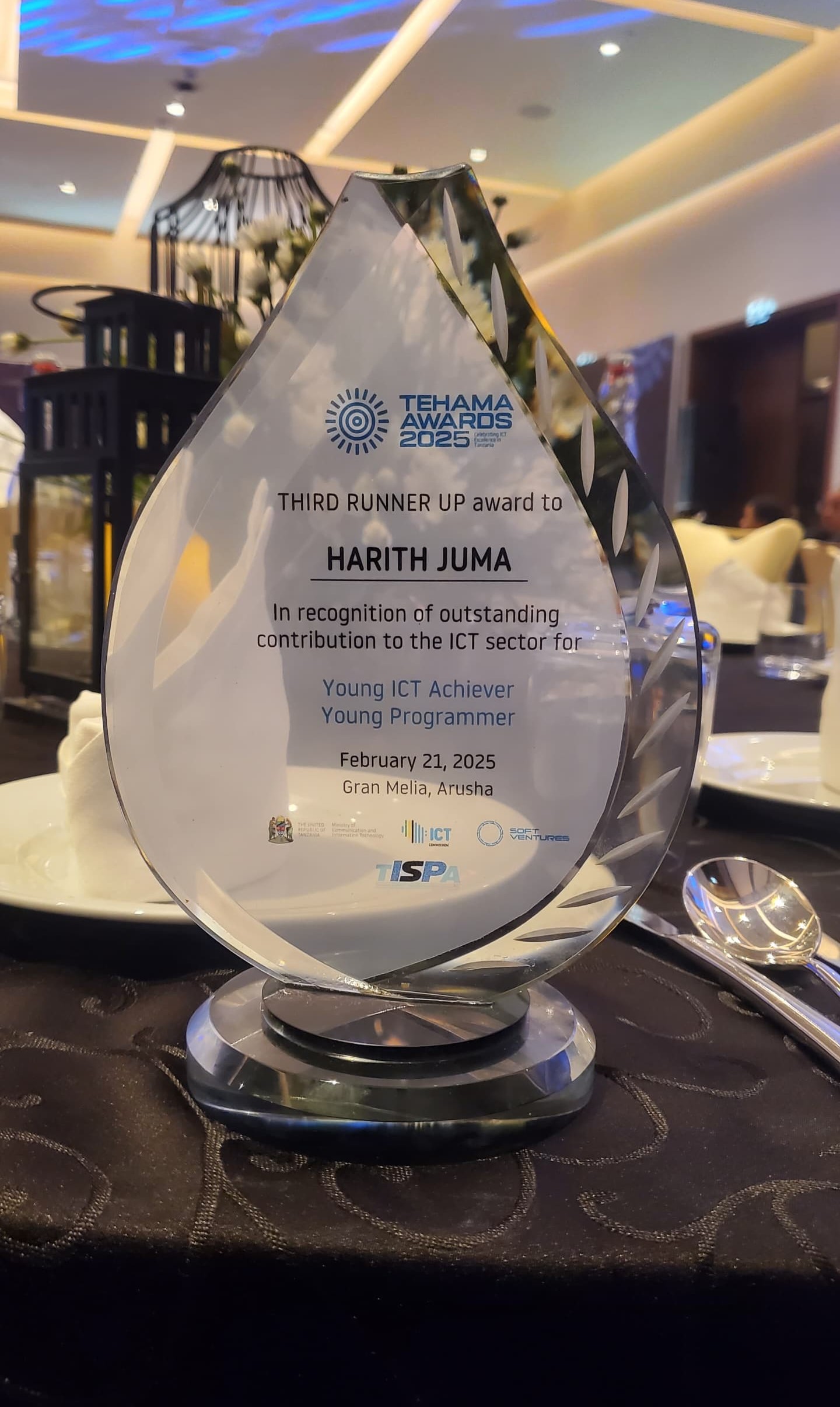 THIRD RUNNER UP award - Young ICT Achiever